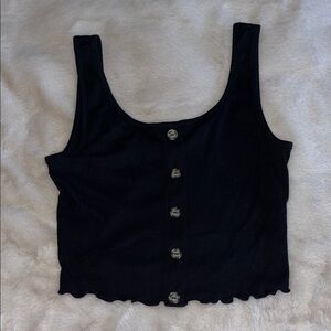 Black Button-Up Women's Top